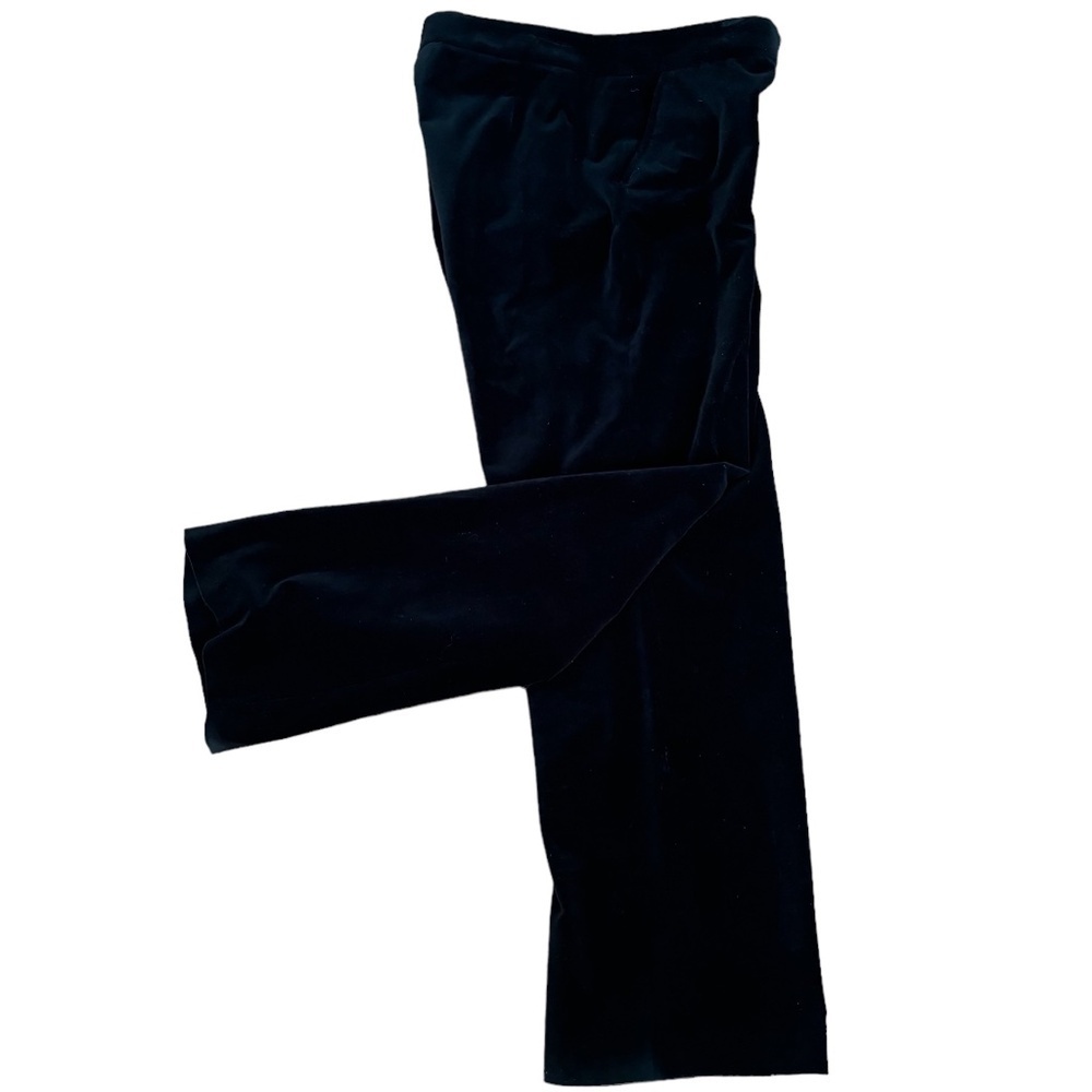 90s BLACK VELVET MINIMALIST MID-RISE STRAIGHT LEG PANTS 2 SIDE POCKETS J CREW 6